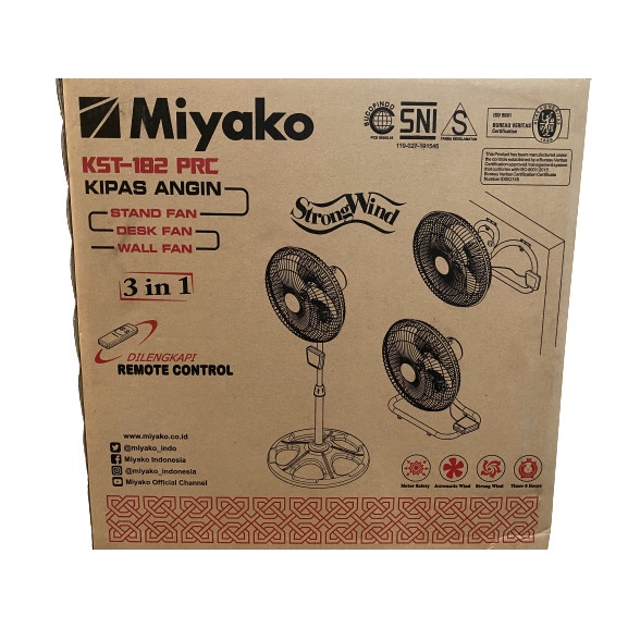 MIYAKO Kipas Angin Stand Fan 18&quot; Kipas Industrial KST 182 PRC - Garansi Resmi 1 Tahun