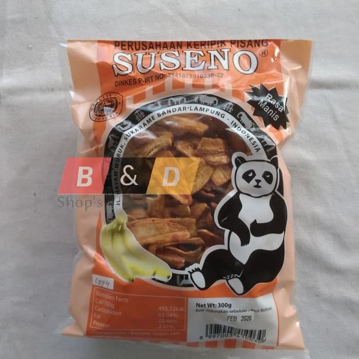 

SUSENO. Keripik Pisang Ambon Khas Lampung Netto 250 Gram.
