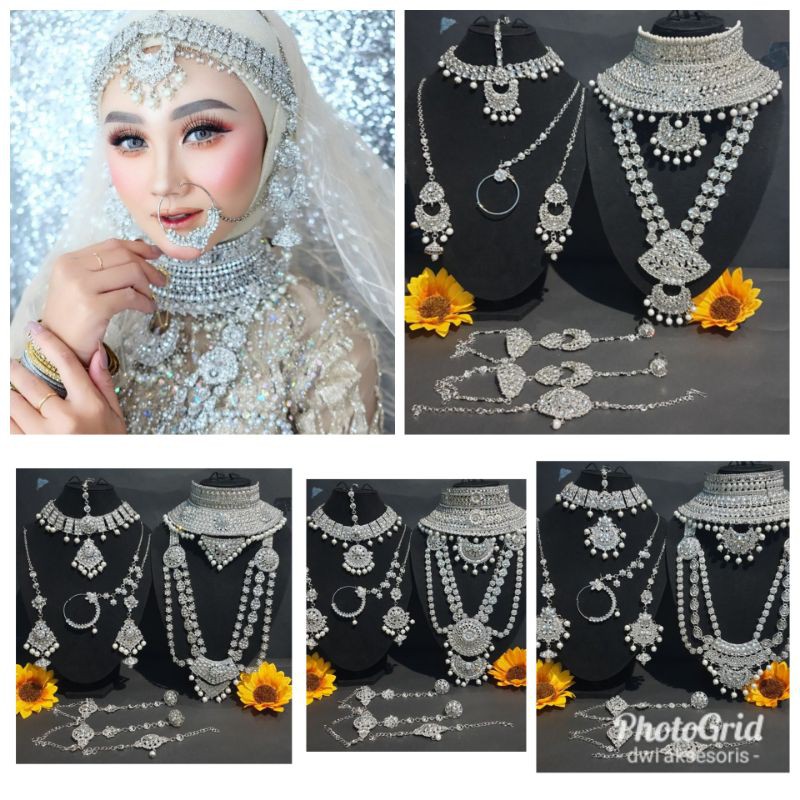 kalung bridal set india silver gold kalung pengantin aksesoris india