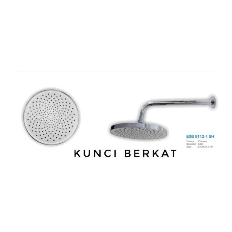 Wall Shower Tanam Chrome/Shower Bulat/Sower Set Bundar/Shower Tanam