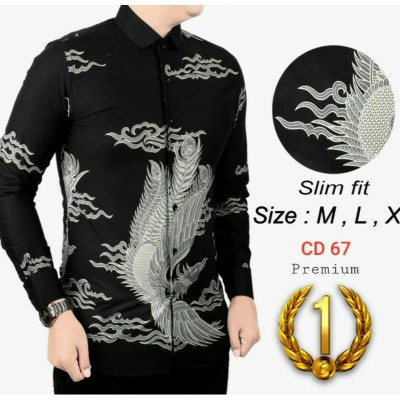 Baju Kemeja Batik Slimfit Lengan Panjang Dewasa Real Pict Original Mewah Premium Colin Dion Cbl701