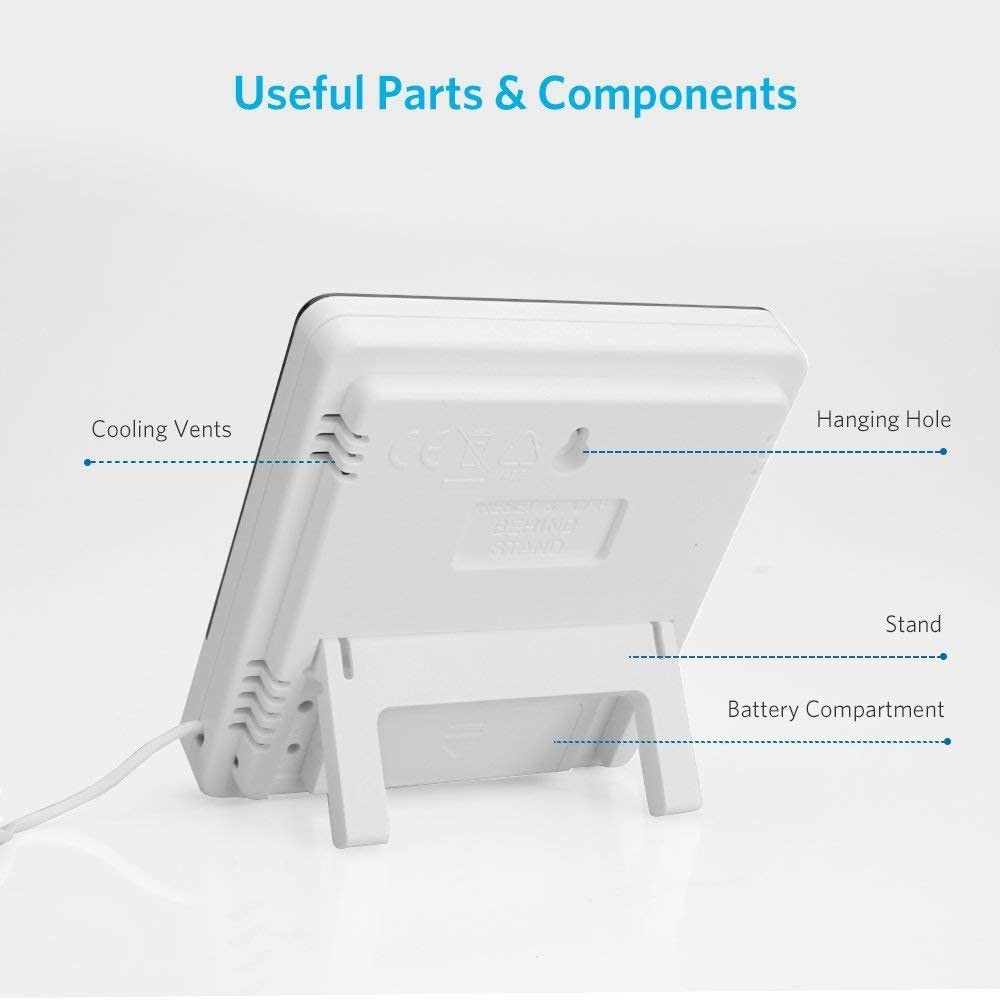HTC-2 Digital Thermometer Hygrometer Suhu Ruang Indoor Outdoor 3 Baris Alarm Clock Jam