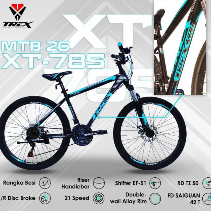 Sepeda Gunung Mtb 26 Trex Xt 780 21Speed - Biru, 780 Terbaru