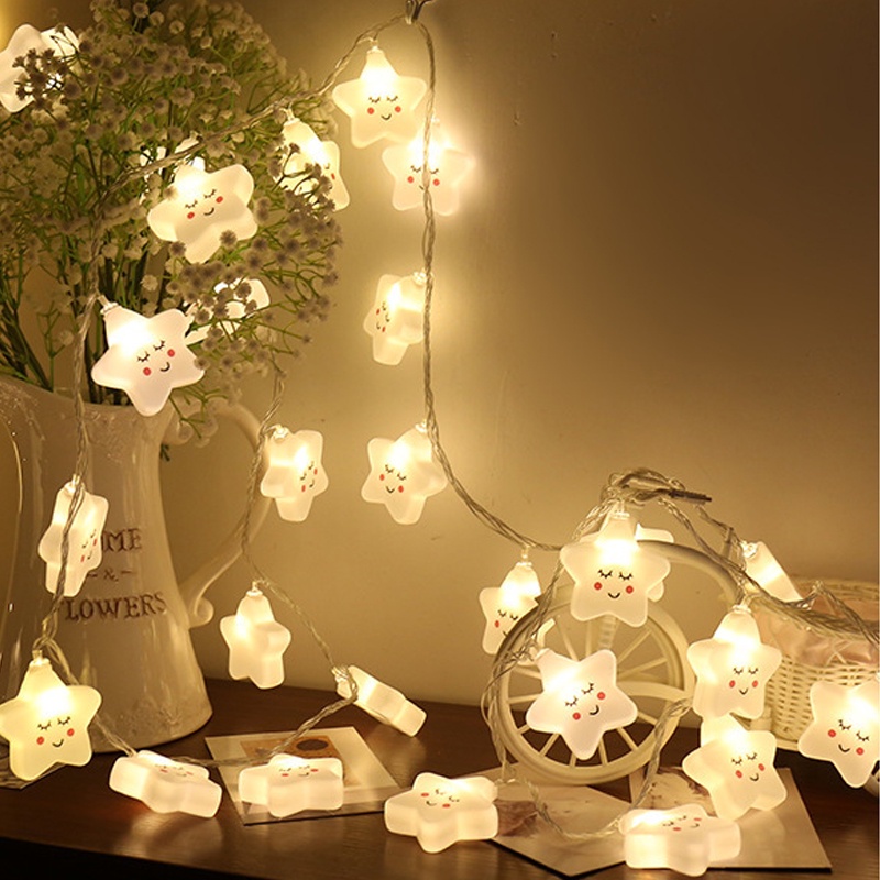 10/20LED Star Shape Led String Lights/ Cute Smile Strip Light for Wall Decoration