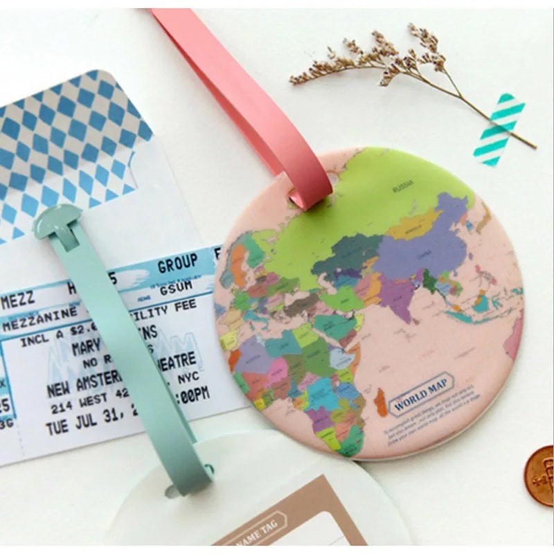 WORLD MAP Luggage Tag Label Koper (Koper jadi mudah dikenal) J40