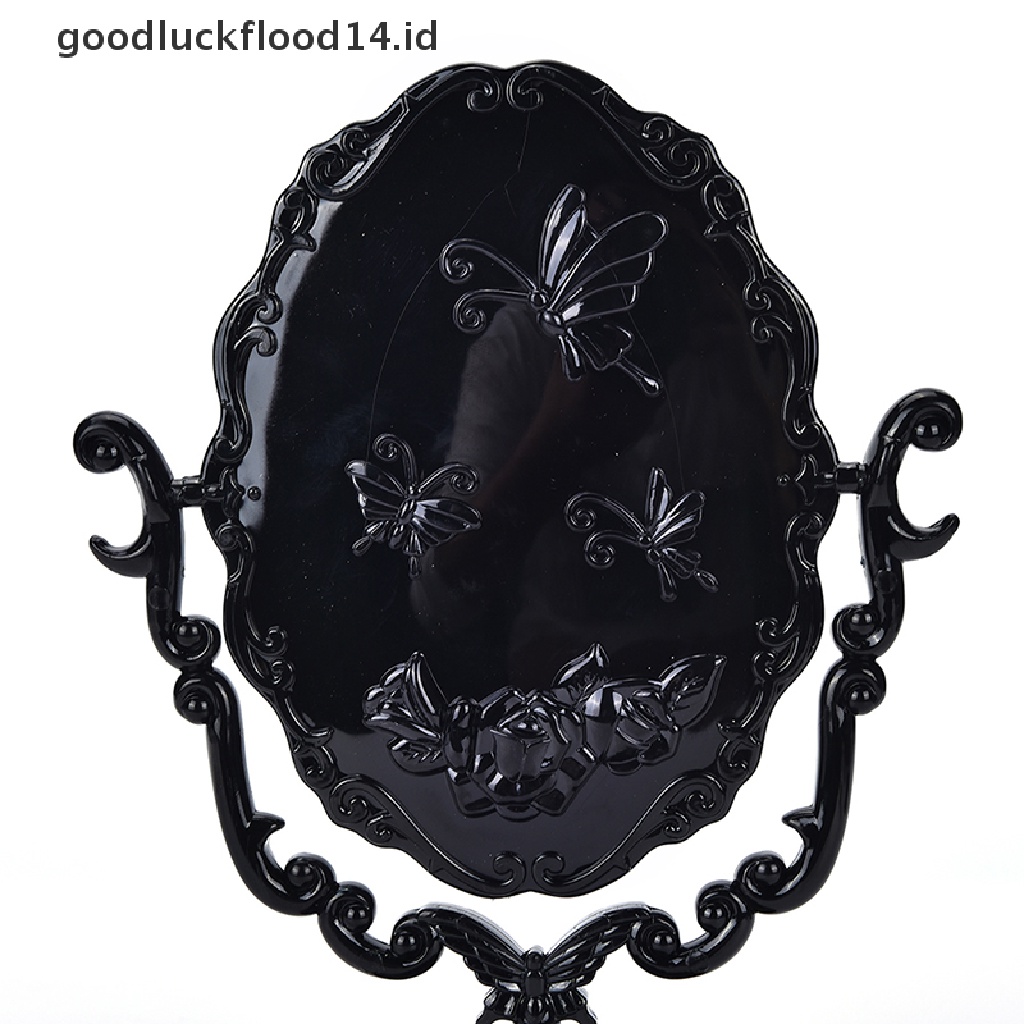 [OOID] Hot New Girl Desktop Rotatable Gothic Rose Makeup Stand Mirror Black Butterfly ID