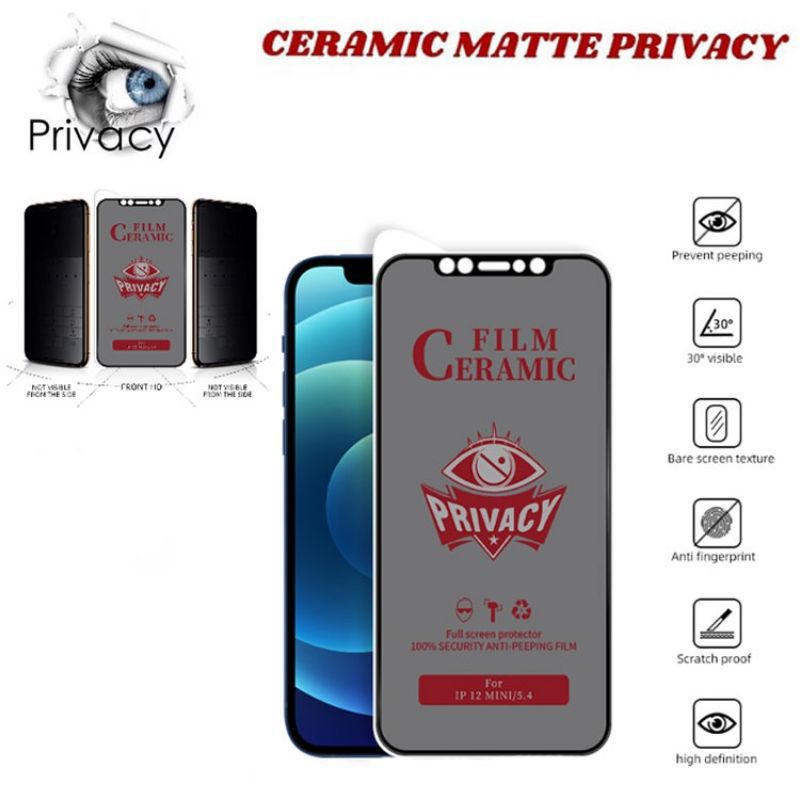 (ANTI SPY) ANTIGORES MATTE CERAMIC OPPO F9/F9 PRO PRIVACY SPY
