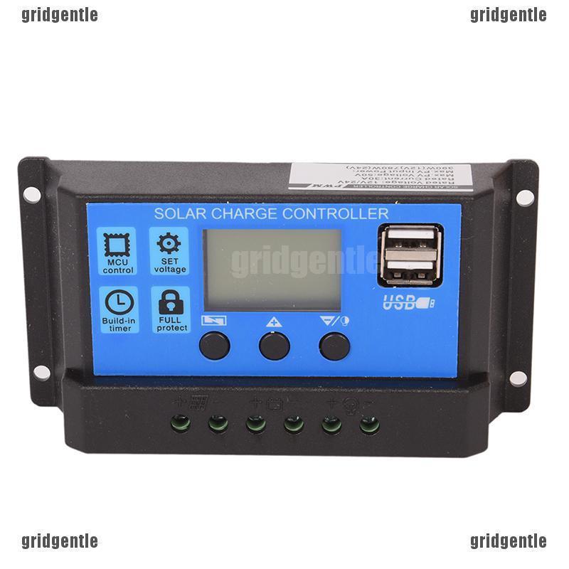 [GT] Controller Regulator Baterai Panel Surya 12V / 24V 30A PWM LCD