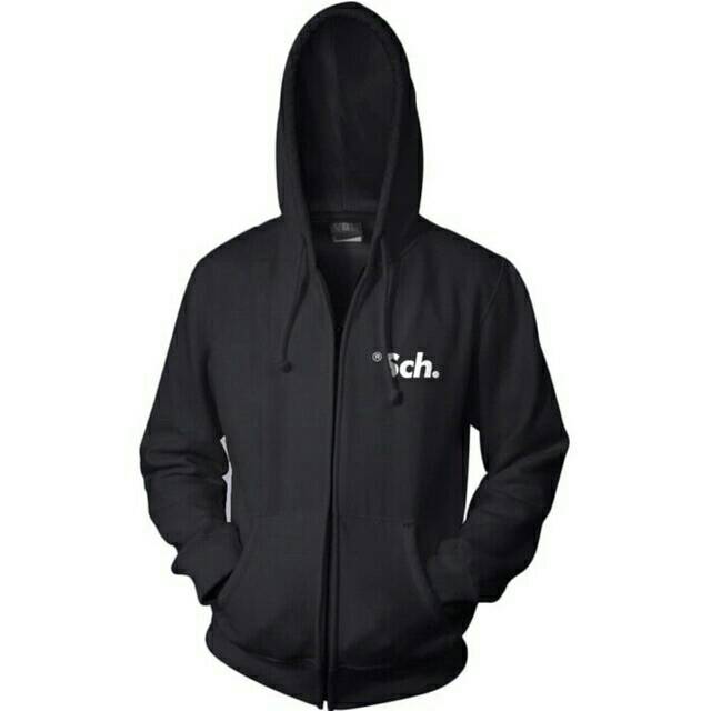 JAKET HOODIE RSCH / JAKET RSCH ZIPER BORDIR BLACK / SWEATER RSCH PRIA WANITA