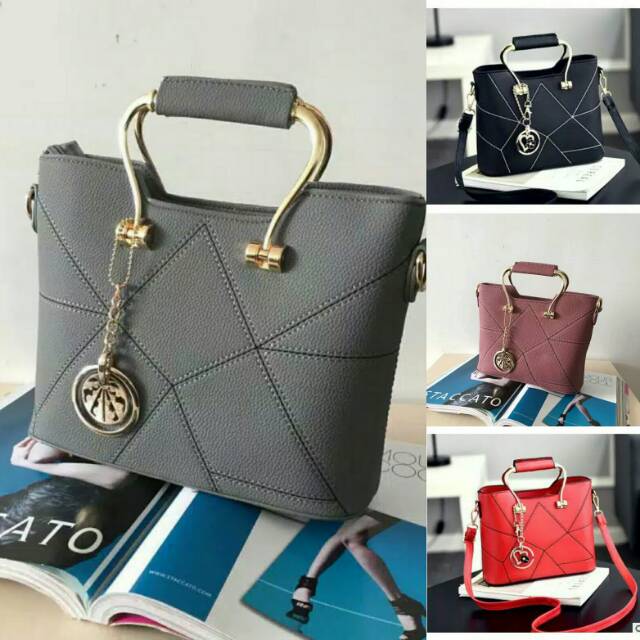 TURUN HARGA  ONLY 136RB TAS IMPORT GARIS2 KOREA N98912 SISA RED, PINK,GRAY