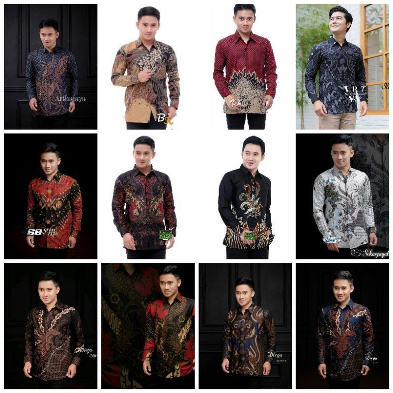 Kemeja Batik Pria Lengan Panjang Exclusive Kemeja Batik Cowok Kerja Kantoran Batik Stretch 1002