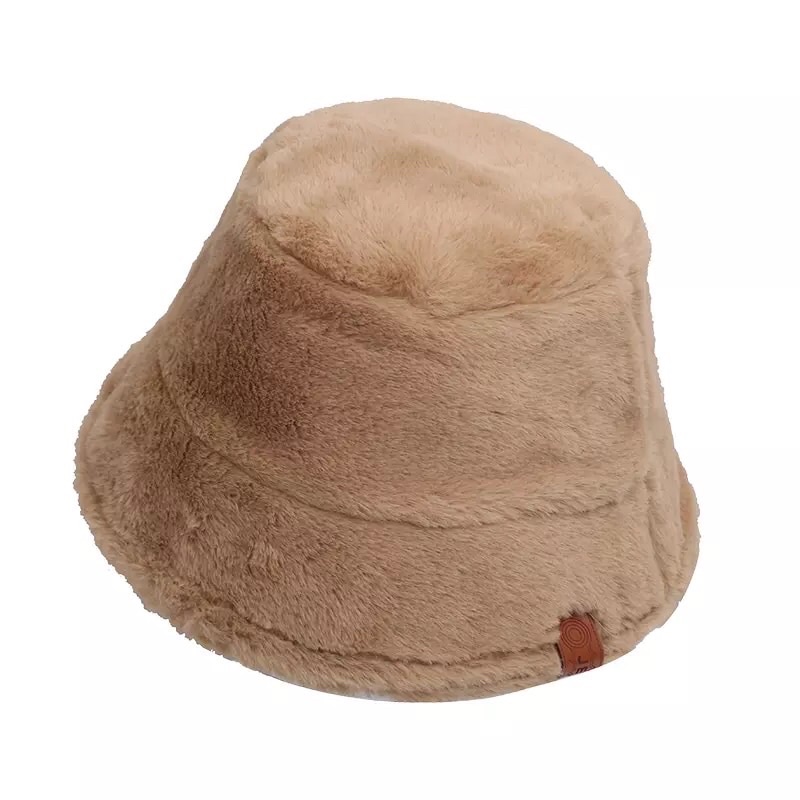 Topi Bucket Bulu Tebal untuk Winter Bucket Hat