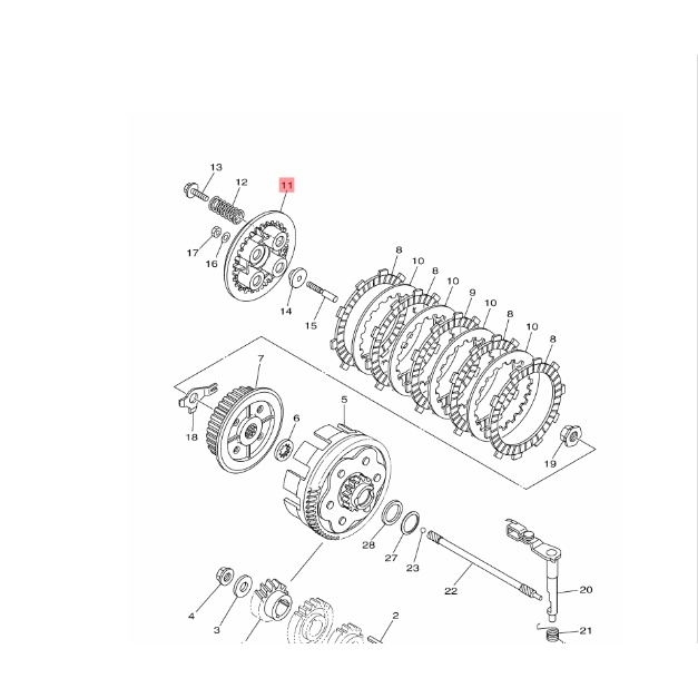 PLATE PRESSURE LAWAN KAKI 4 KOPLING VIXION NVL JUPITER MX 135 NEW NJMX ORIGINAL YGP 50C-E6351-00