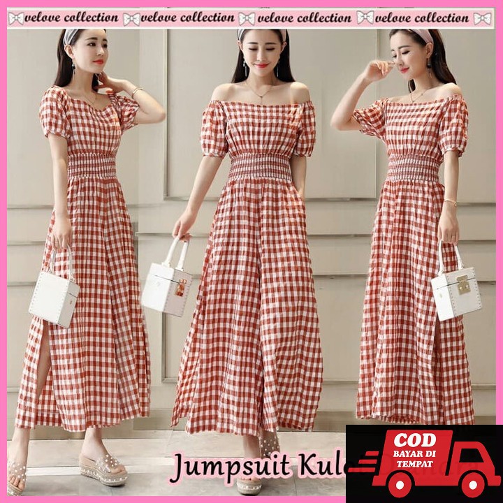 Long Jumpsuit Wanita Casual Lengan Pendek Model Round Neck Dengan CF328 Jumpsuit Kulot Diandra Mer