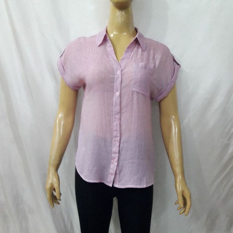 Blouse lengan pendek Casual Branded Sisa Export Termurah