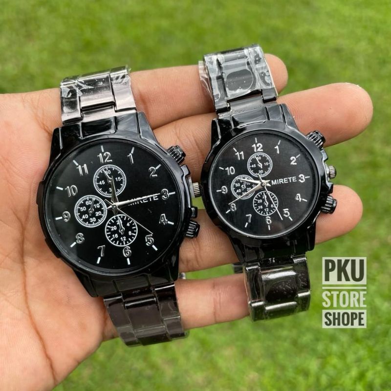 Jam Tangan Mirete Couple Murah COD Analog Pria Wanita Rantai Stainles Stell / Kasual Sporty | Jam Tangan Wanita | Water Resistance | Free Batrai Cadangan | JAM Couple