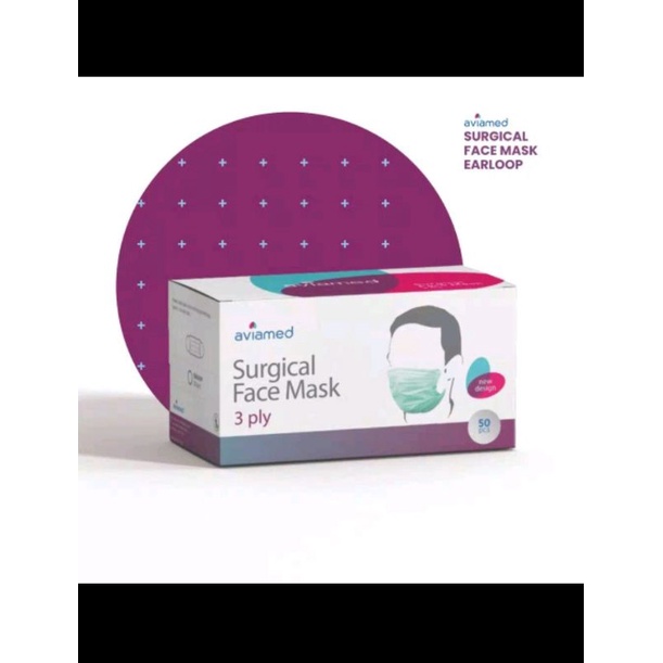 Masker Medis merk Aviamed earloop SurgicalMask isi 50
