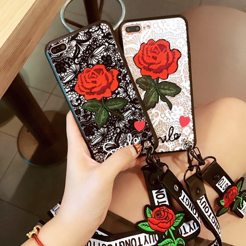 Soft Case Bahan Renda Bunga Mawar Warna Hitam Untuk Iphone 11 Pro Max X Xs Xr 8 7 6 6s Plus Shopee Indonesia