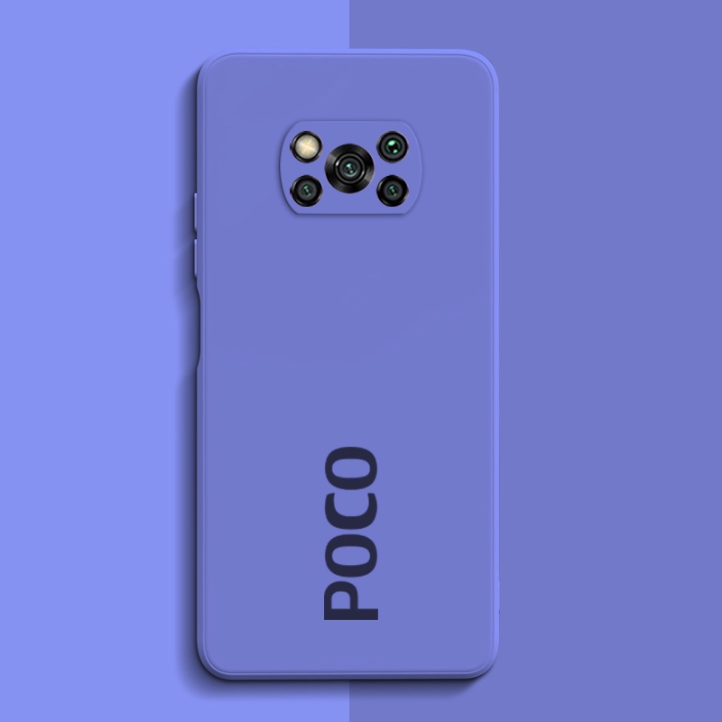 Casing Official Original Silicone Full Protection Soft Camera Protection Case Xiaomi Poco X3 NFC Pro Cover-Light Purple