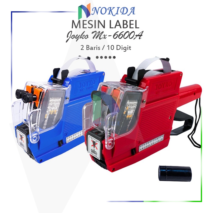 

Nokida Mesin Label Harga 2 Baris Joyko [MX-6600A] / Labeller Pencetak Harga Joyko MX-6600A 10 Digits / Alat Lebel Cetak 2 Line Tempel / Label Kertas Price Labeling Machine / Perlengkapan Toko / Alat Cetak Expared dan Nama Barang