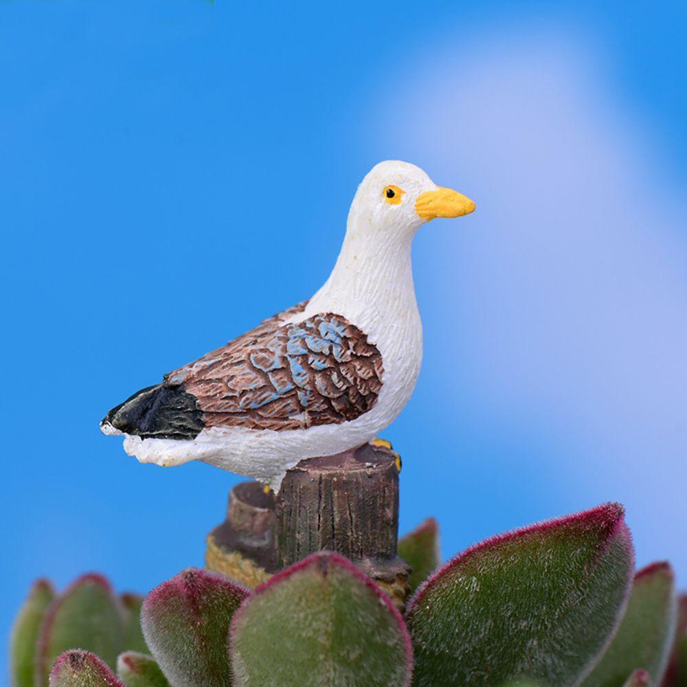 [Elegan] Seagull Stand Buntung Mikro Lansekap DIY Aksesoris Mini Kerajinan Burung Laut