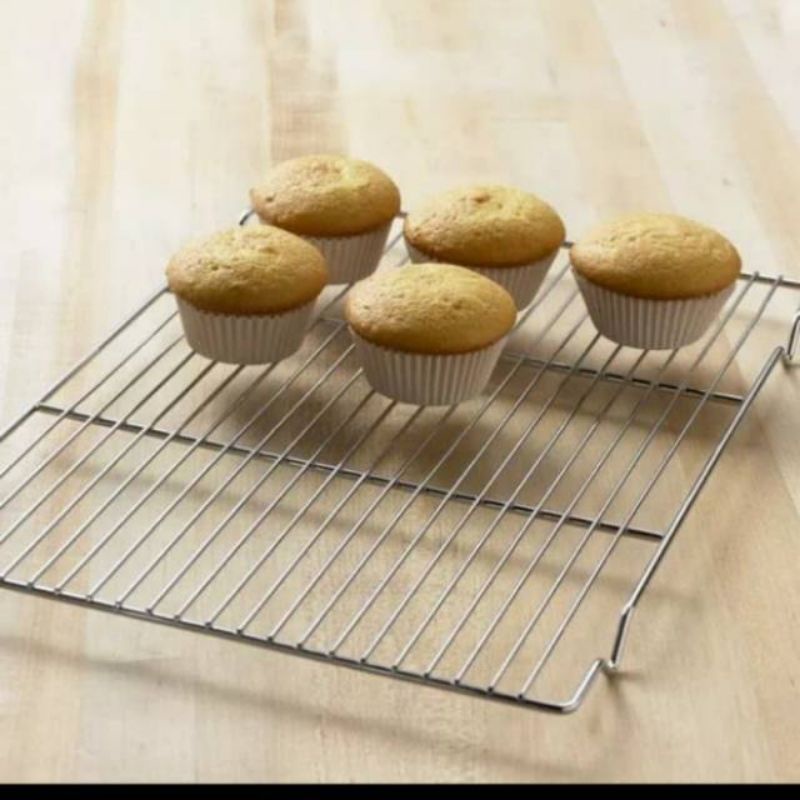 COOLING RACK/TATAKAN PENDINGIN PENIRIS KUE,KOTAK~BULAT ANTI LENGKET