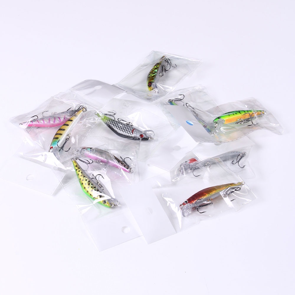 Hengjia 20Pcs Umpan Pancing Hard Bait Bentuk Ikan Imitasi Mata 3D 6.8cm 5.2g Dengan Kail Treble