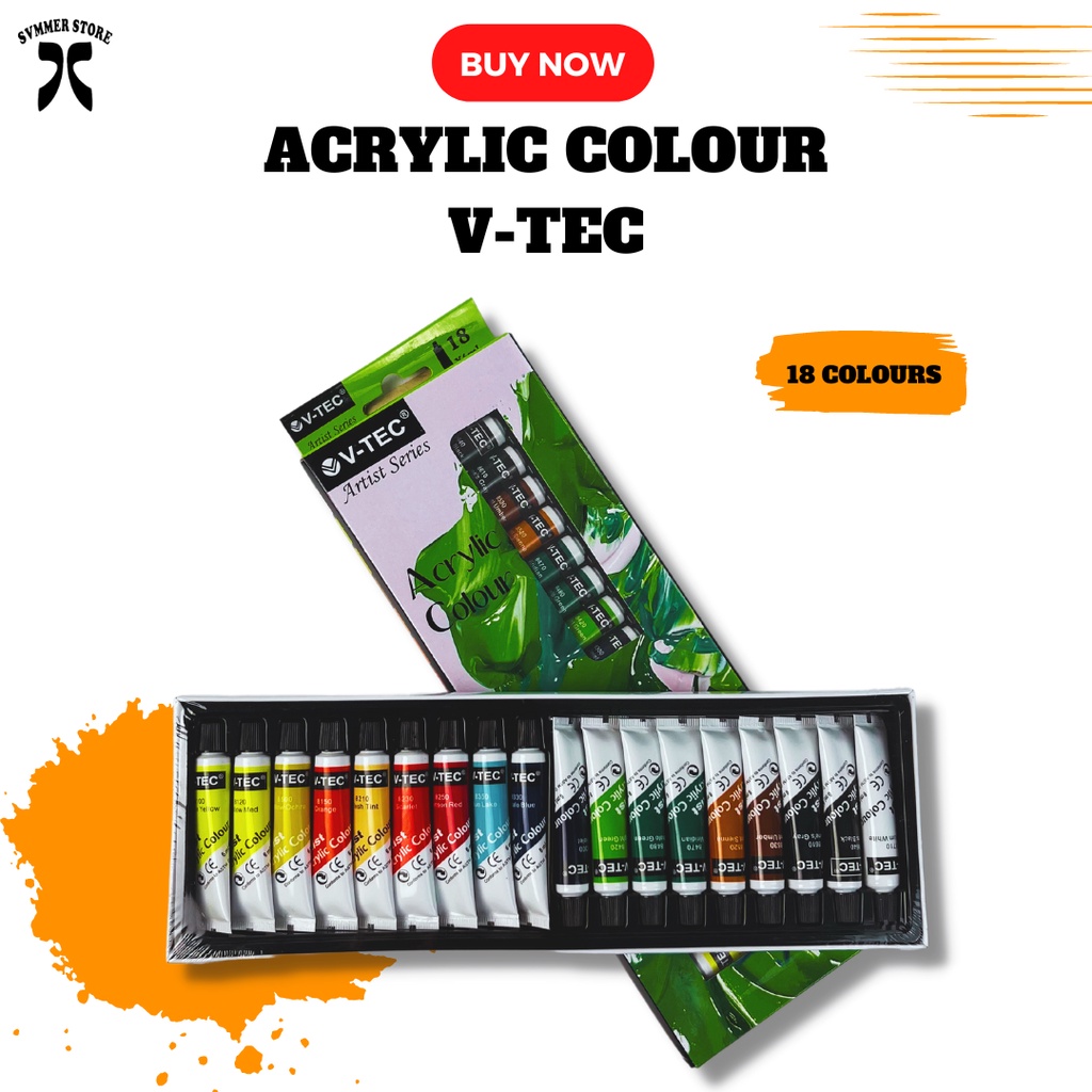 

CAT AKRILIK V-TEC 18 Warna ACRYLIC COLOUR 6ml SET