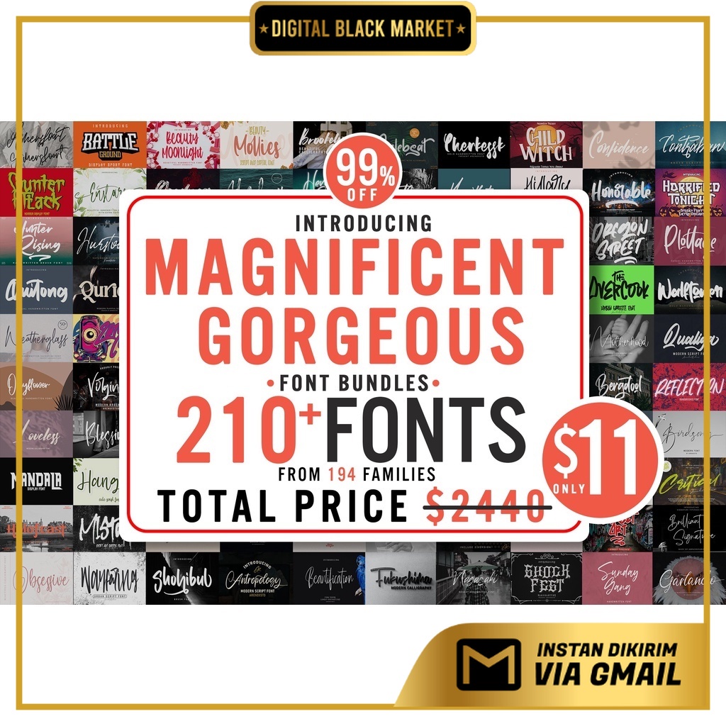 194 Magnificent Fonts Bundle