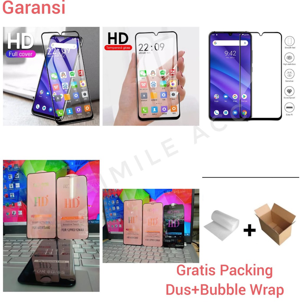 Oppo F7 / F9 / F1s / F11 / F11 Pro / F15 Tempered Glass HD Plus Full Layar