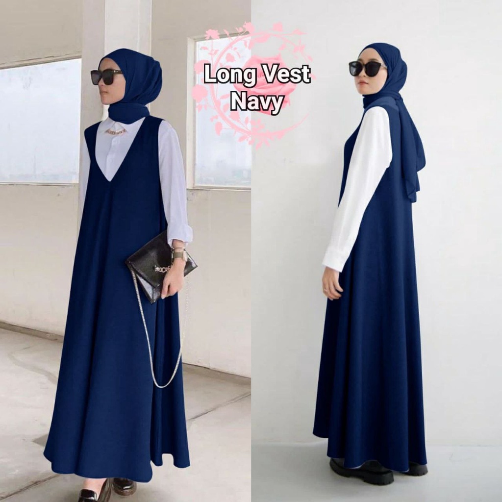 LONG VEST MODIS DRESS FASHION WANITA / LENGAN PANJANG / PAKAIAN PESTA TERLARIS TERBARU