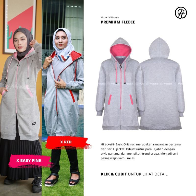 ⭐BUT 1 GET 2 GIFT⭐ HIJACKET® ORIGINAL BASIC GREY SERIES JAKET MUSLIMAH WANITA SYARI-2