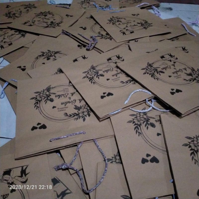 paper bag kotak nasi uk 22 + sablon