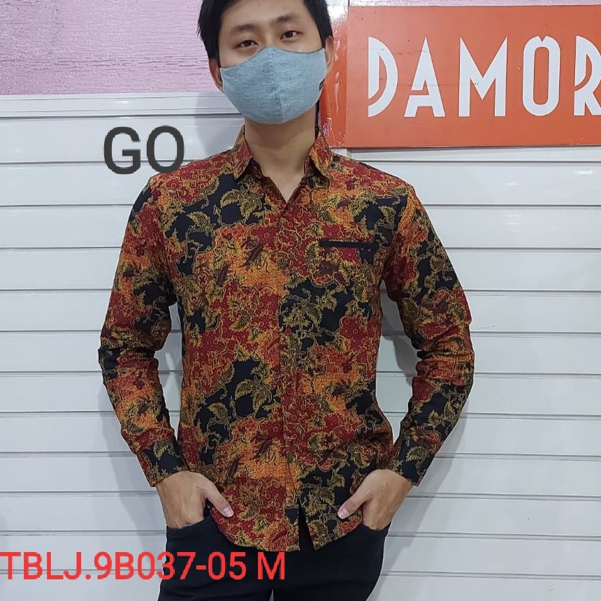 gof DAMOR (CRESSIDA) KEMEJA BATIK LENGAN PANJANG PRIA SLIMFIT Baju Batik cowok