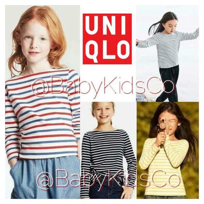 ORIGINAL UNIQLO STRIPE TEE KAOS ANAK PEREMPUAN LENGAN PANJANG TSHIRT