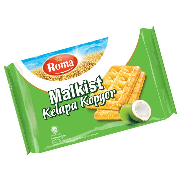 

Wafer-Biskuit- Roma Malkist Kelapa Kopyor 252G -Biskuit-Wafer.