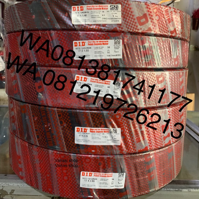 VELG DID HITAM RING 17 UKURAN 160 DAN 185 SEPASANG