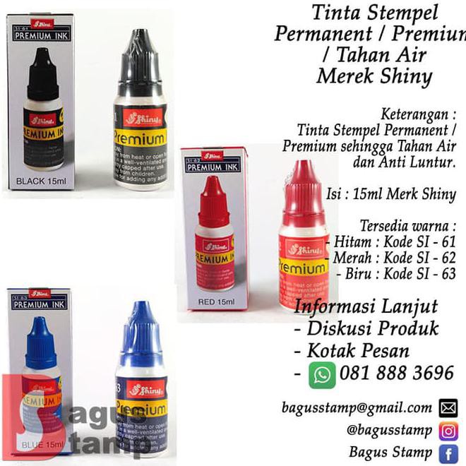 

Tinta Stempel Permanent / Premium / Tahan Air Shiny