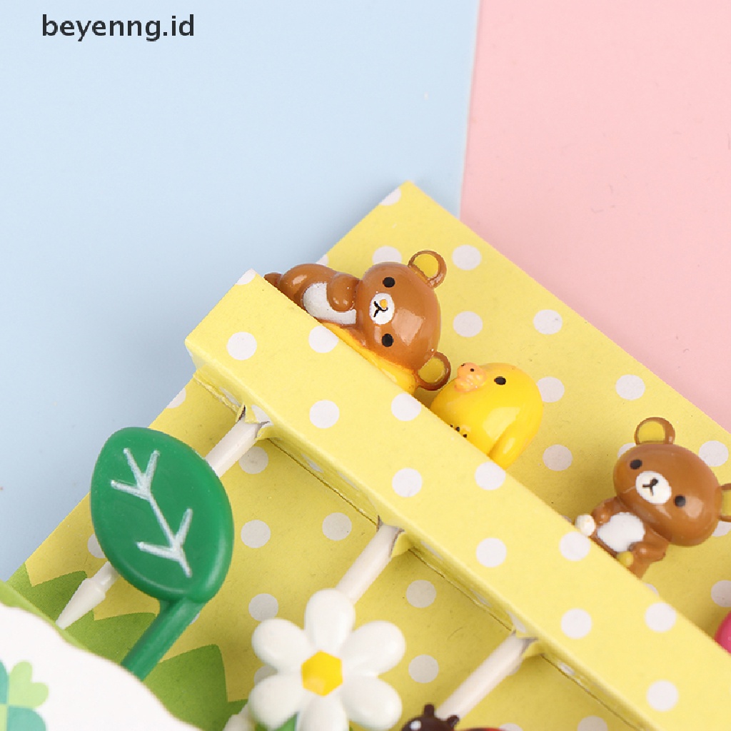 12pcs Tusuk Gigi Buah Desain Kartun Hewan Untuk Dekorasi Pesta
