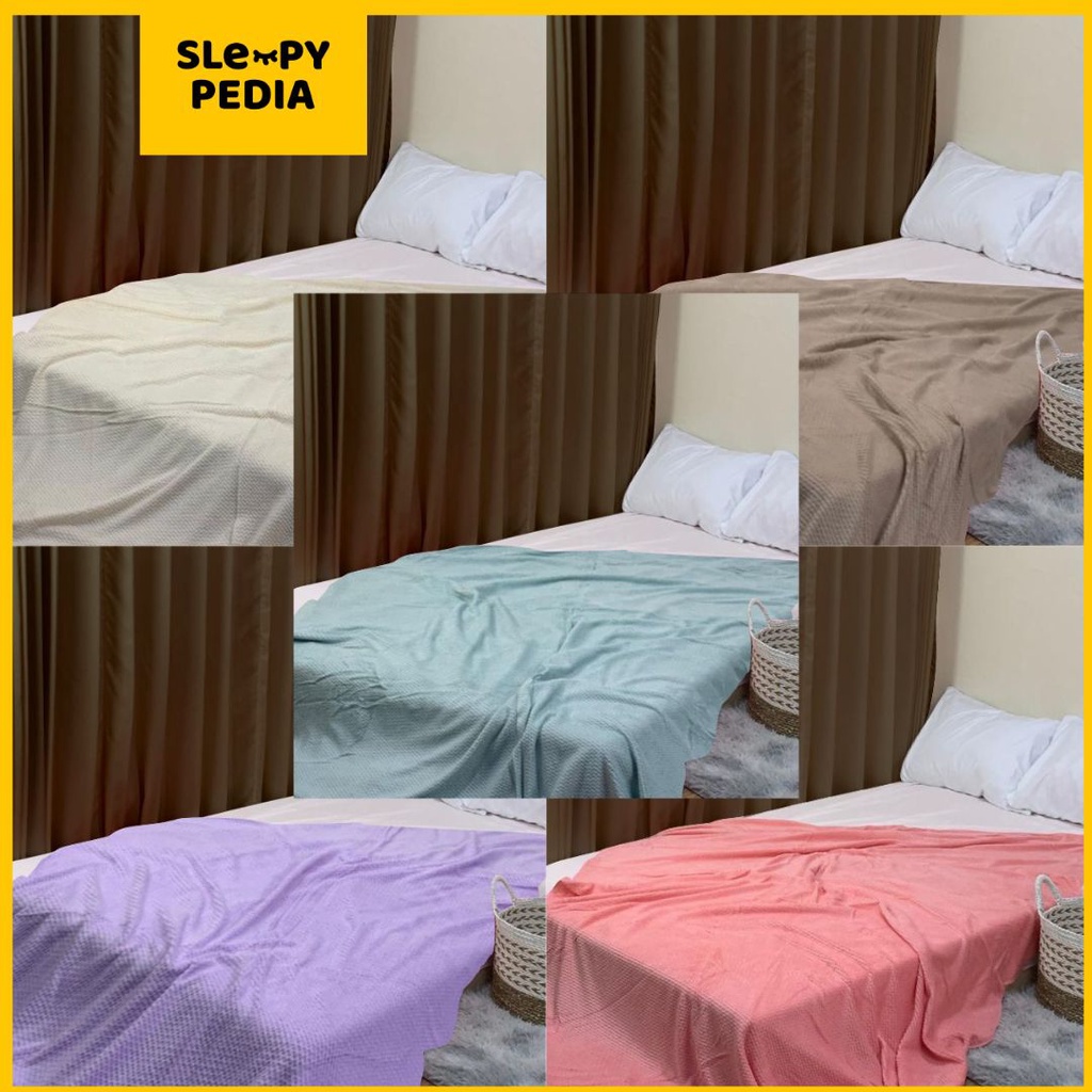 Selimut Rajut Polos ukuran 150 x 200 cm - SleepyPedia