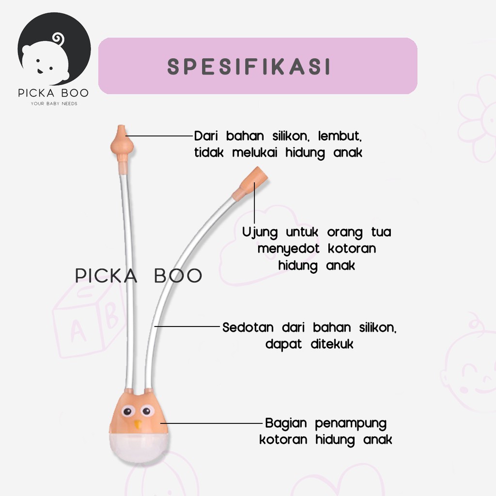 PICKA BOO Nasal Aspirator Alat Bantu Sedot Ingus Bayi Bentuk Selang