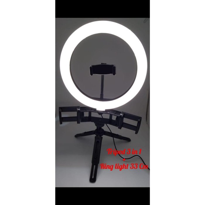 Selfie Ring Light 33 CM + / Plus Tripod 3 IN 1