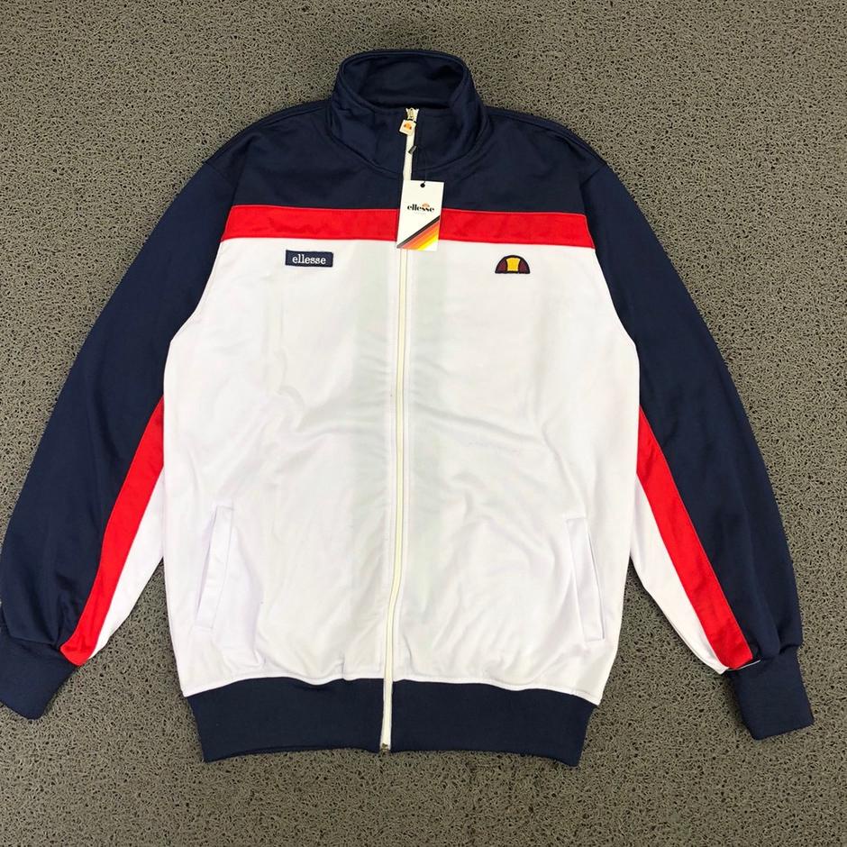 Paling Disukai.. JAKET TRACKTOP ELLESSE NAVY WHITE AUTHENTIC CASUALS PREMIUM ZIPPER