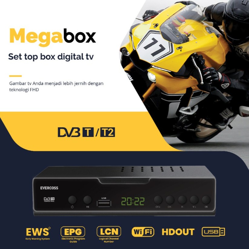 Evercoss STB Set Top Box Pro Digital TV Receiver Full HD Megabox