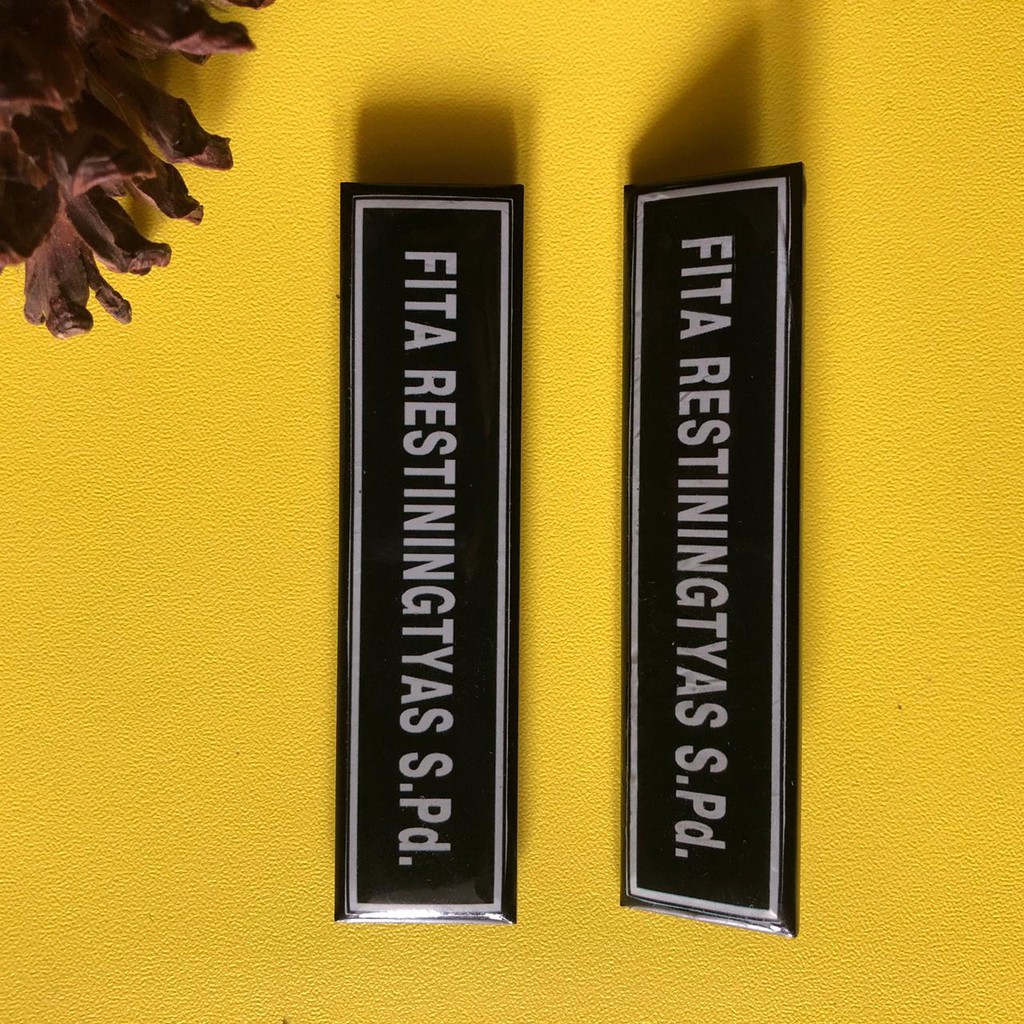

name tag nama dada asn pegawai guru resin