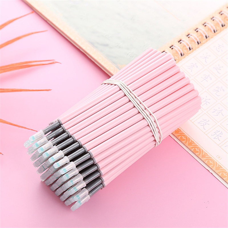 20pcs Press Macaron Color Press Pen Core 0.5m Black Press Type Gel Pen Refill for Writing Supplies