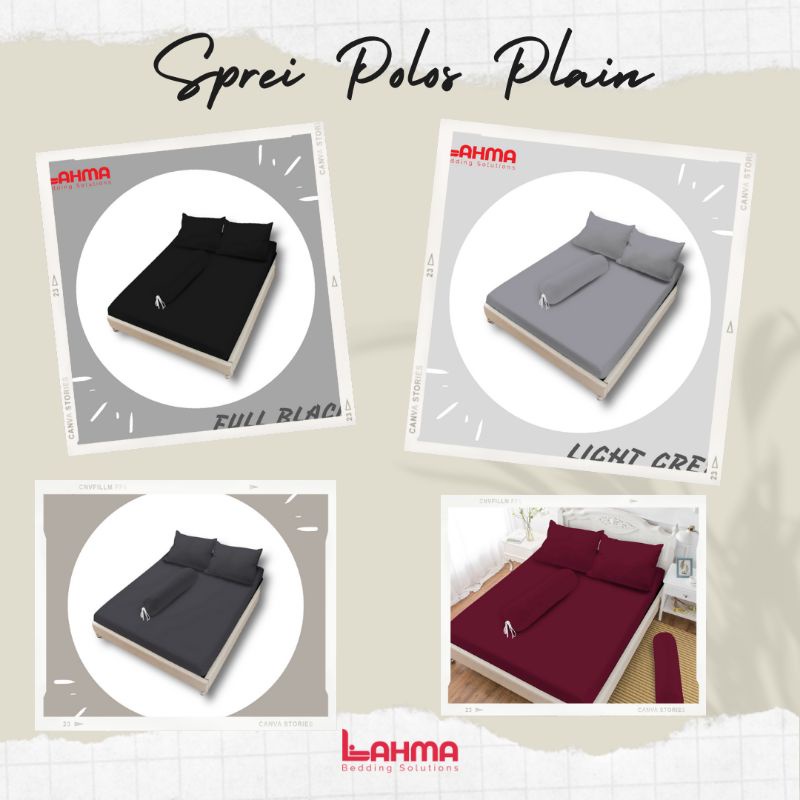 Bedsheet Plain Estetik Warna Dark Grey Light Grey Black Seprai Polos Vito Series Ukuran Lengkap Spre