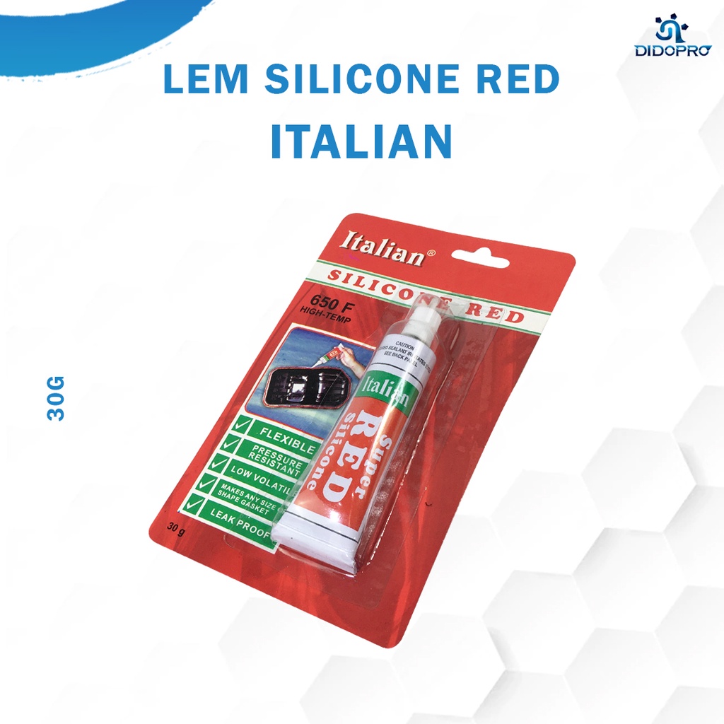 Italian Red Silicone 30 gram - Lem Silikon Sealer Merah