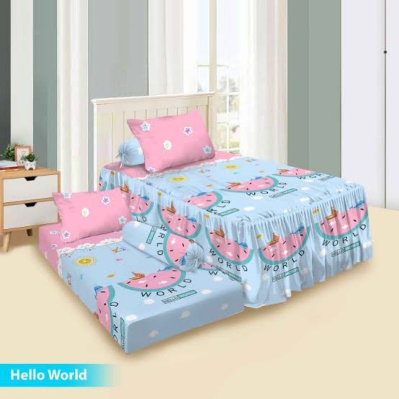 Sprei Vito Hello World Duo Sorong 2 in 1 uk 120x200cm