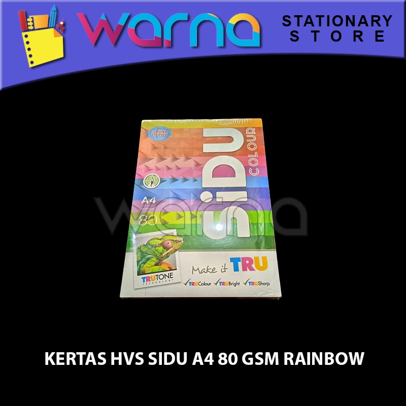 

KERTAS HVS SIDU A4 80 GSM RAINBOW
